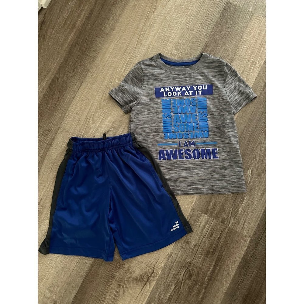 BCG Blue and Gray I Am Awesome Play Outfit Size XXS